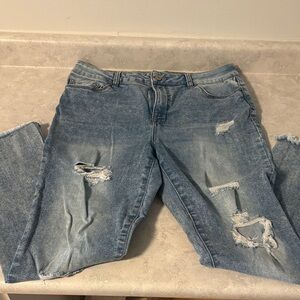 Rewash Light Blue Distressed Boyfriend Jeans